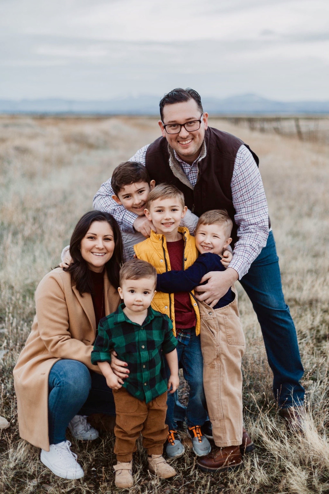 Aaron Faulk with his family